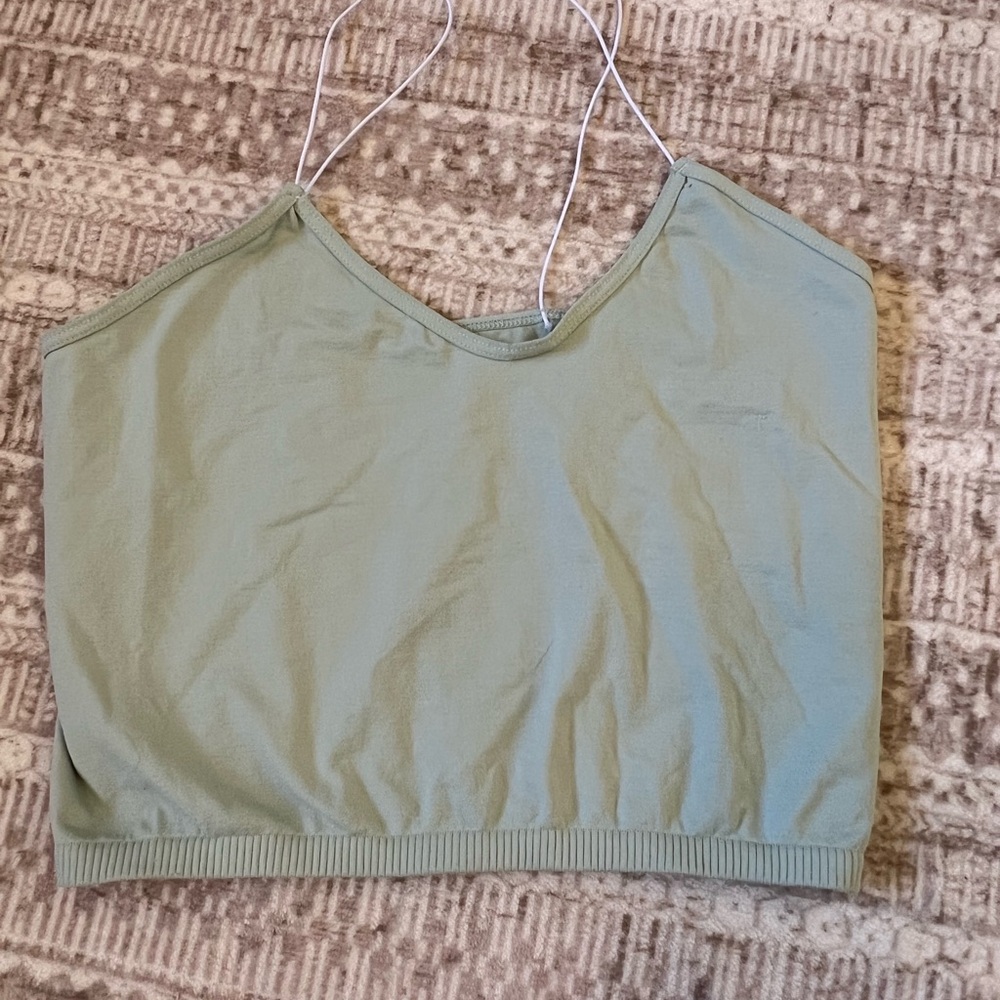Free People Light Sage Green Women's Cropped Camisole Top
